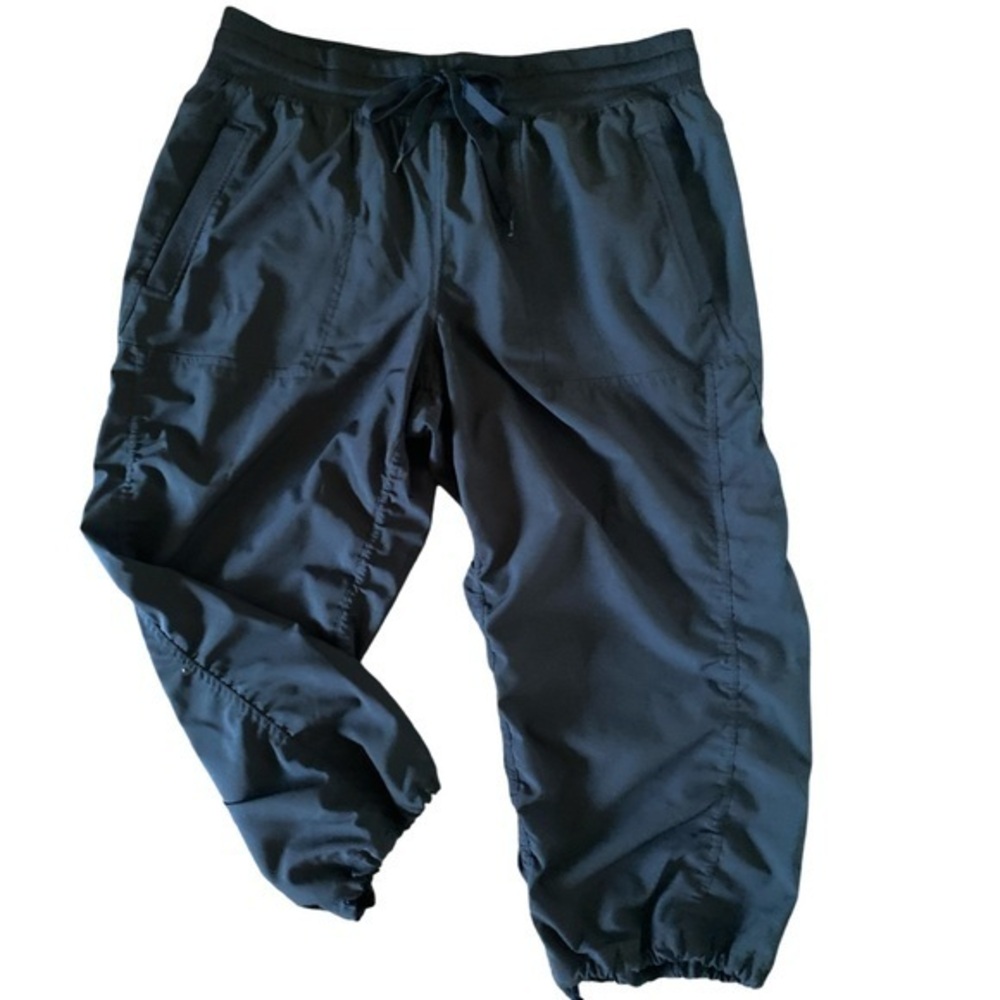 Cropped Nylon Pant - M black , nylon spandex